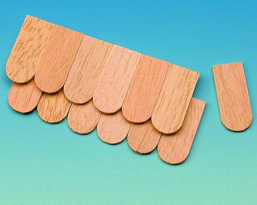 Wooden fishscale shingles, 500pcs　木製の屋根パーツ(500pcs)