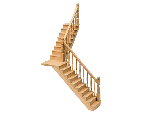 Angled staircase, landing kit　2方向の階段キット(組立式)　高さ280mm