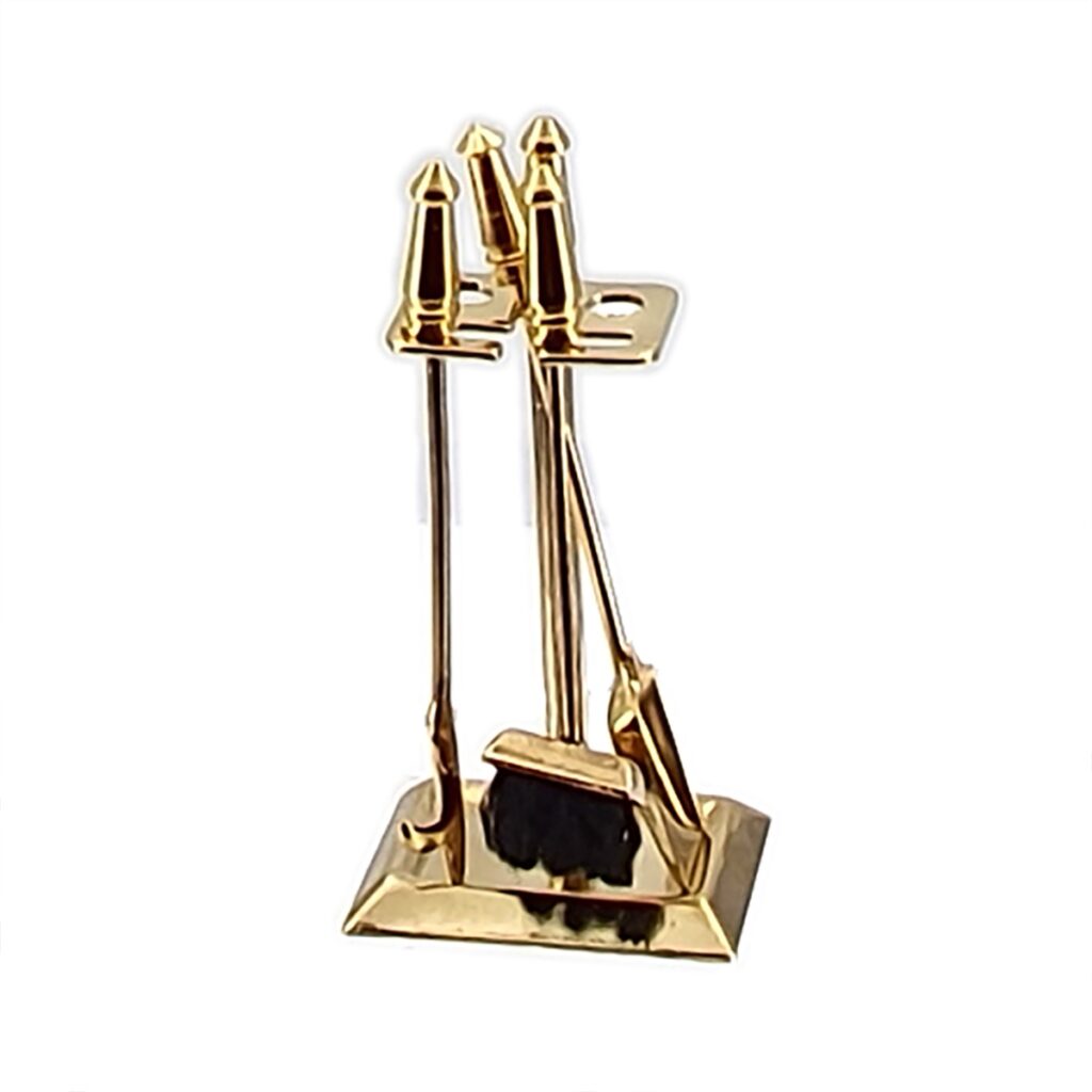 17325　Fireplace cutlery, polished brass　暖炉用掃除ツールセット